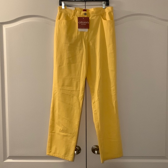 nwt OLSEN LENA Modern Regular Spring Weight Pants, Yellow - Picture 8 of 8